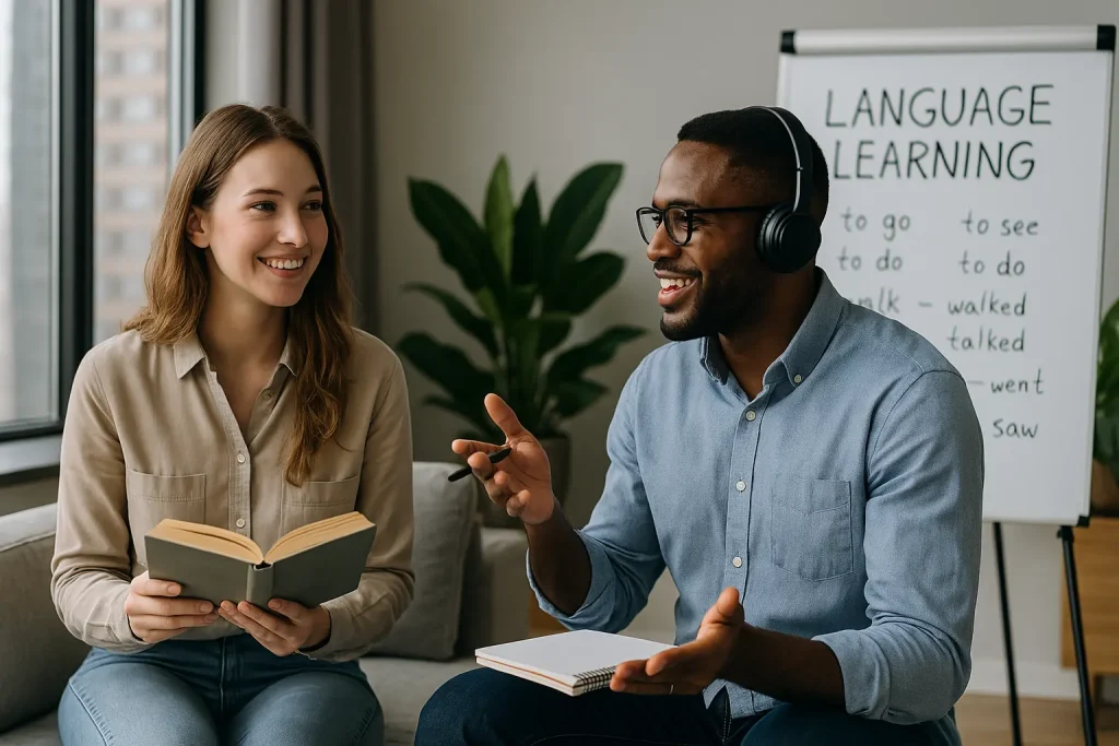 تأثیر تمرین سایه‌ زنی در مکالمه انگلیسی