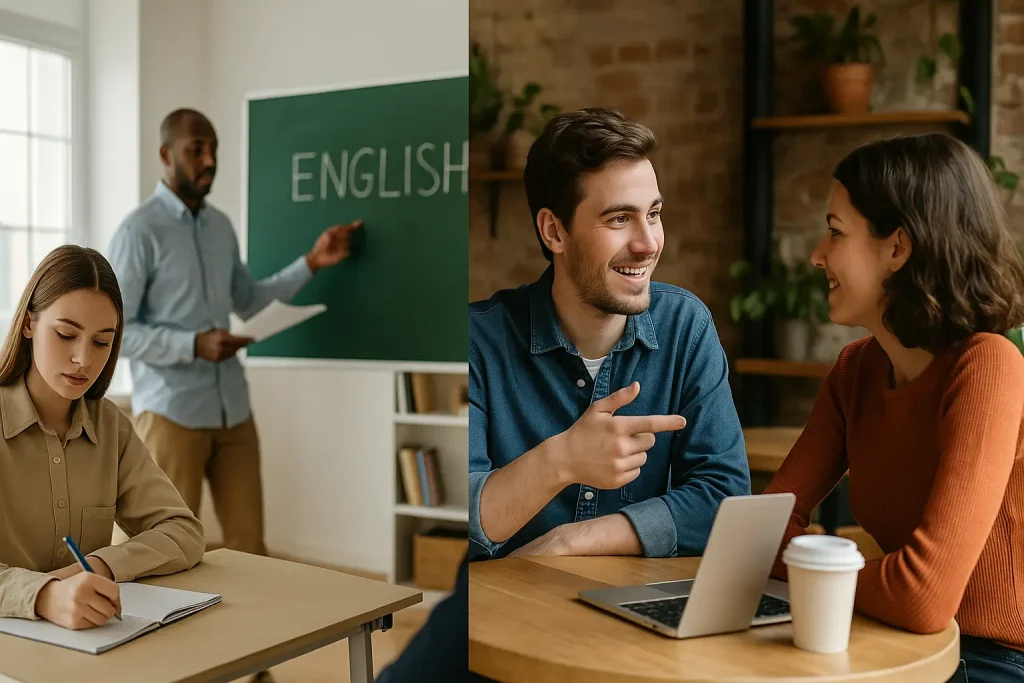 مقایسه یادگیری زبان انگلیسی در محیط رسمی و غیر رسمی