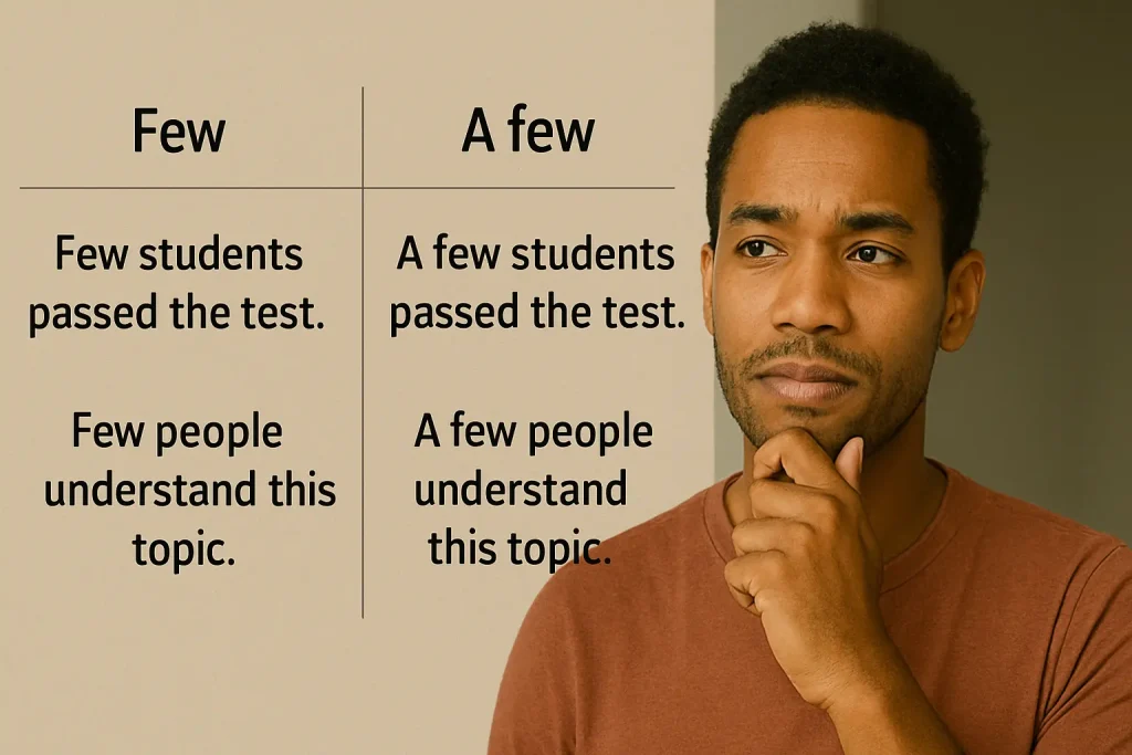 few یا a few ؟ همین یه a میتونه معنی و عوض کنه
