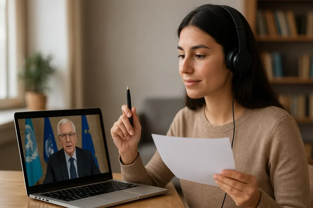 آموزش زبان انگلیسی برای کنفرانس‌ های آنلاین بین ‌المللی